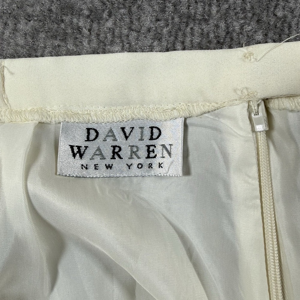 VTG David Warren Pants Women's 16 Ivory Lined Flowy Wide Leg High Rise Party - Picture 3 of 8